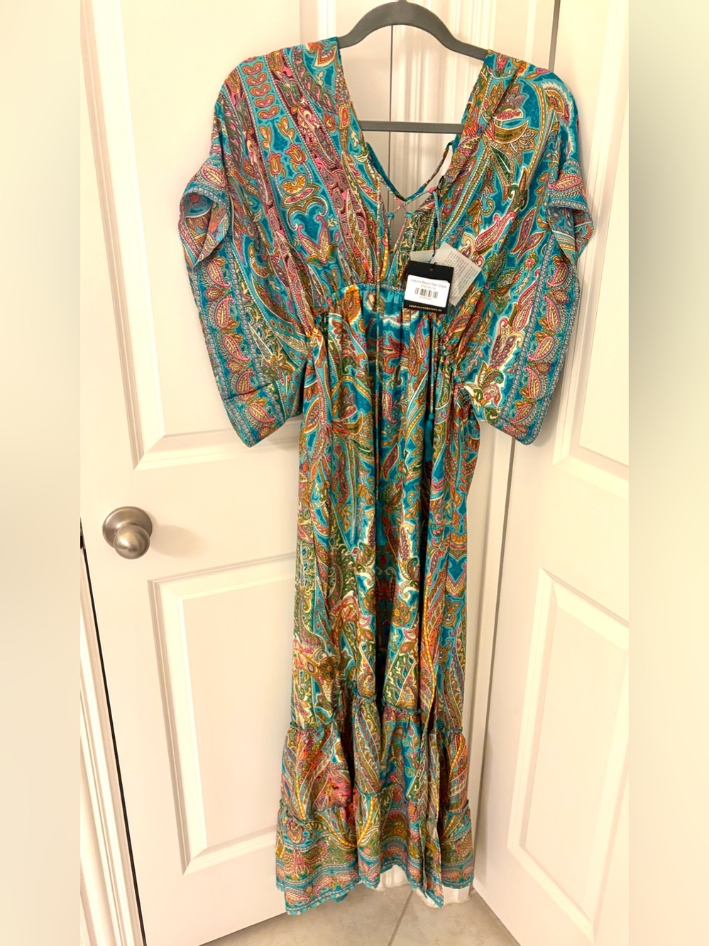 NWT Teal Multicolor Paisley Maxi Dress / coverup